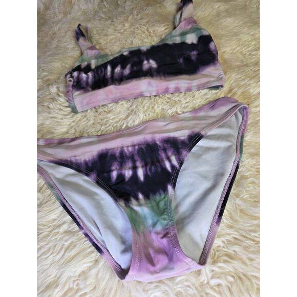 Truecraft Tie Dyed Bikini Purple Turquoise Small - Picture 2 of 8